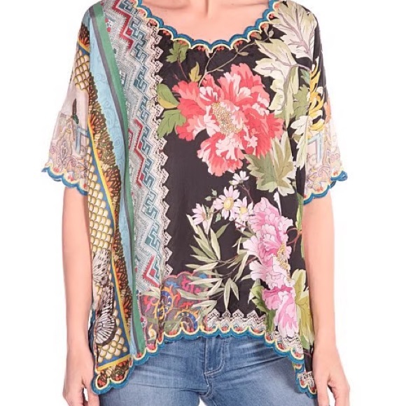Johnny Was Multicolor Floral Blouse - Picture 3 of 9
